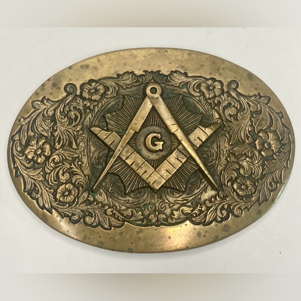 Masonic Brass Belt Buckle